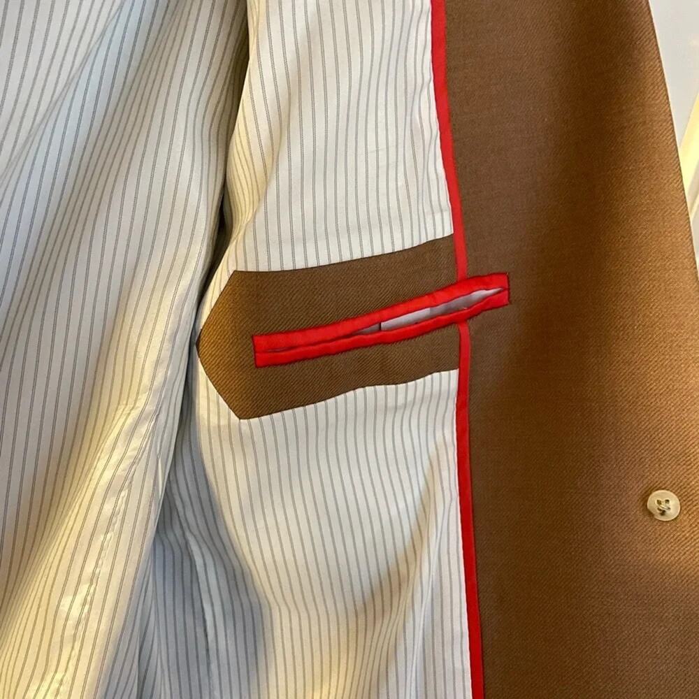 J Crew Regent Blazer Camel Brown Wool B0323 One Button Lined 6 S - Picture 7 of 10